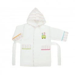 LASA Home Capes De Bain Bébé Et Peignoirs Enfant Peignoir Enfant Coton Blanc 4 Ans