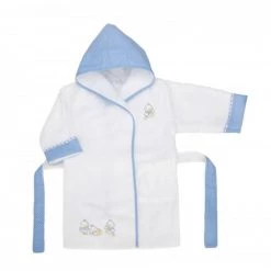 LASA Home Capes De Bain Bébé Et Peignoirs Enfant Peignoir Enfant Coton Bleu 4 Ans