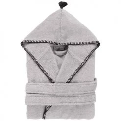 Sensei Maison Capes De Bain Bébé Et Peignoirs Enfant Peignoir Enfant En Coton Bio Gris Perle 06 Ans