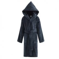 Sensei Maison Capes De Bain Bébé Et Peignoirs Enfant Peignoir Enfant Velours à Capuche Bleu Nuit 06 Ans