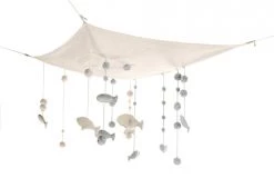 Lorena Canals Ciels De Lit Pendentif Océan En Coton Bleu Et Blanc 100x120