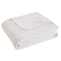Maisons Du Monde Couvertures Bébé Et Enfant Plaid Blanc Motifs étoiles Argentées 170x130cm