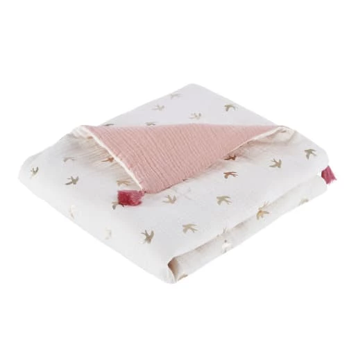 Maisons Du Monde Couvertures Bébé Et Enfant Plaid En Gaze De Coton Bio Rose Et écru Imprimé Hirondelles 75x100 3 Maisons Du Monde Couvertures Bébé Et Enfant Plaid En Gaze De Coton Bio Rose Et écru Imprimé Hirondelles 75x100
