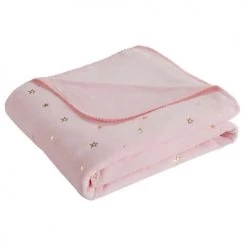 Maisons Du Monde Couvertures Bébé Et Enfant Plaid Rose Motifs étoiles Dorées 170x130cm