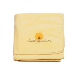 Eveil Et Nature Couvertures Bébé Et Enfant Plaid Velours 75x100 Cm Coton Bio Jaune