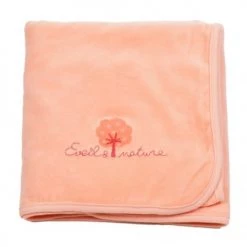 Eveil Et Nature Couvertures Bébé Et Enfant Plaid Velours 75x100 Cm Coton Bio Pêche