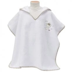 Sensei Maison Capes De Bain Bébé Et Peignoirs Enfant Poncho De Bain Enfant En Coton Peigné Blanc Taille Unique (4 - 8 Ans)