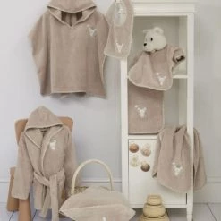 Sensei Maison Capes De Bain Bébé Et Peignoirs Enfant Poncho De Bain Enfant En Coton Peigné Sable Taille Unique (4 - 8 Ans) -Couvertures bébé et enfant Soldes poncho de bain enfant en coton peigne sable taille unique 4 8 ans 3