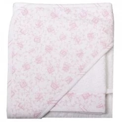 Laura Ashley Baby Capes De Bain Bébé Et Peignoirs Enfant Set Cape De Bain Et Gant 80x80 Cm Alphabet Rose