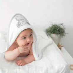 Kinousses Capes De Bain Bébé Et Peignoirs Enfant Set De Bain Bébé Blanc Éponge -Couvertures bébé et enfant Soldes set de bain bebe blanc eponge 9