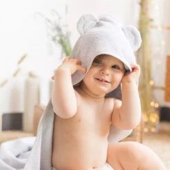 Kinousses Capes De Bain Bébé Et Peignoirs Enfant Set De Bain Bébé Gris Éponge -Couvertures bébé et enfant Soldes set de bain bebe gris eponge 13