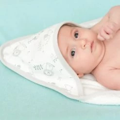 Kinousses Capes De Bain Bébé Et Peignoirs Enfant Set De Bain Bébé Gris Éponge -Couvertures bébé et enfant Soldes set de bain bebe gris eponge 3