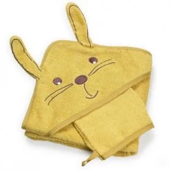 Kinousses Capes De Bain Bébé Et Peignoirs Enfant Set De Bain Bébé Moutarde Éponge