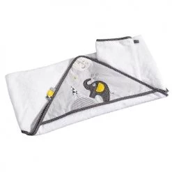 Sauthon Capes De Bain Bébé Et Peignoirs Enfant Sortie De Bain 75x75cm Et Son Gant En Coton Blanc