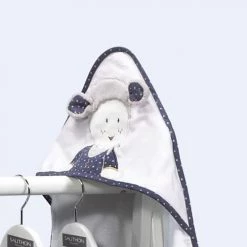 Sauthon Capes De Bain Bébé Et Peignoirs Enfant Sortie De Bain 75x75cm Et Son Gant En Coton Blanc -Couvertures bébé et enfant Soldes sortie de bain 75x75cm et son gant en coton blanc 5