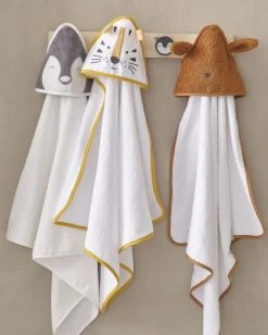 Maisons Du Monde Capes De Bain Bébé Et Peignoirs Enfant Sortie De Bain Bébé En Coton Blanc Avec Tête De Tigre Jaune Moutarde Et Noire -Couvertures bébé et enfant Soldes sortie de bain bebe en coton blanc avec tete de tigre jaune moutarde et noire 1000 5 31 206589 9