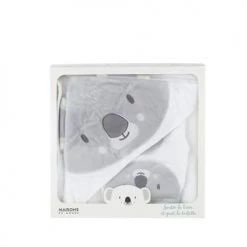 Maisons Du Monde Capes De Bain Bébé Et Peignoirs Enfant Sortie De Bain Bébé En Coton Blanc Et Gris -Couvertures bébé et enfant Soldes sortie de bain bebe en coton blanc et gris 1000 6 32 193347 5