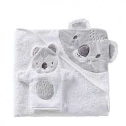 Maisons Du Monde Capes De Bain Bébé Et Peignoirs Enfant Sortie De Bain Bébé En Coton Blanc Et Gris 100x100