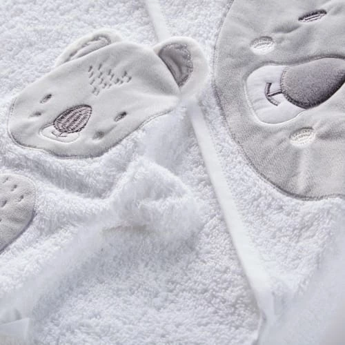 Maisons Du Monde Capes De Bain Bébé Et Peignoirs Enfant Sortie De Bain Bébé En Coton Blanc Et Gris 100x100 4 Maisons Du Monde Capes De Bain Bébé Et Peignoirs Enfant Sortie De Bain Bébé En Coton Blanc Et Gris 100x100 – Image 2