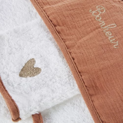 Maisons Du Monde Capes De Bain Bébé Et Peignoirs Enfant Sortie De Bain Bébé En Gaze De Coton Et Broderie Blanche, Terracotta Et Doré, 80x80 6 Maisons Du Monde Capes De Bain Bébé Et Peignoirs Enfant Sortie De Bain Bébé En Gaze De Coton Et Broderie Blanche, Terracotta Et Doré, 80x80 – Image 4