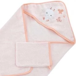 Home Maison Capes De Bain Bébé Et Peignoirs Enfant Sortie De Bain Et Gant Enfant Lapinou Coton Rose 75x75 -Couvertures bébé et enfant Soldes sortie de bain et gant enfant lapinou coton rose 75x75 2